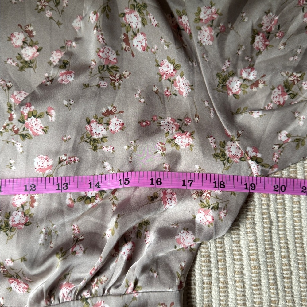 Genuine Silk Floral Button-Down Midi Summer Dress - Picture 8 of 9